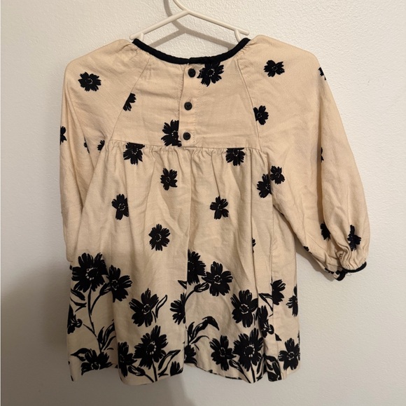 Zara Cream and Black Floral Kids Dress - Picture 2 of 2